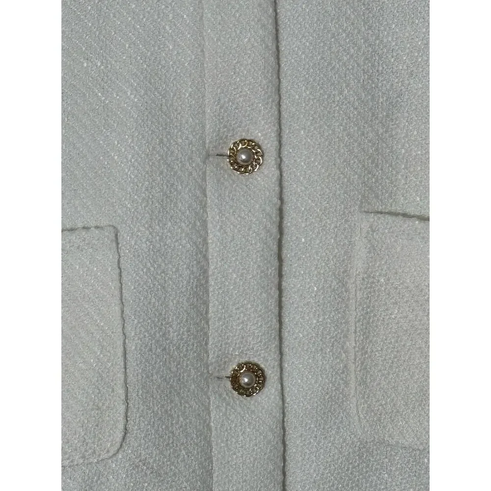 NWT‎ J.Crew Tweed Lady Jacket in White Size 22